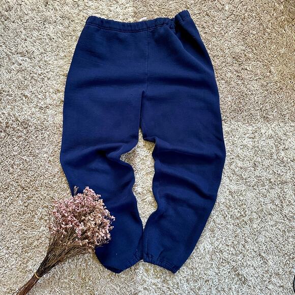 Vintage 90s Russell Athletic Navy Sweatpants Jogger Y2K Made in USA Men’s Size L - Picture 1 of 7